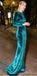 Long Sleeves Velvet Mermaid  Soft Modest  Elegant Formal Evening Prom Dresses, PD1264
