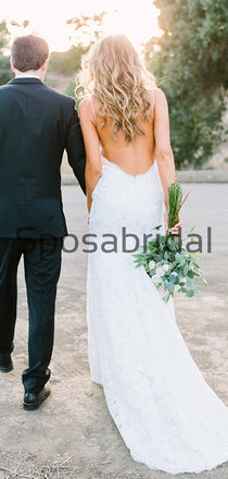 Mermaid Spaghetti Straps Lace Simple Vintage Wedding Dresses WD0487