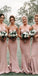 Mermaid Sweetheart Sleeveless Blush Satin Bridesmaid Dresses WG716