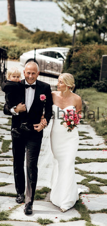 Mermaid Unique Simple Satin Vintage Wedding Dresses WD0490