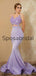 Mermaid Lilac Sleeveless Mermaid Elegant Formal Modest Prom Dresses, Prom Dress PD1892