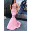 Mermaid Newest Mermaid Pink Sleeveless Modest Elegant Prom Dresses PD2046