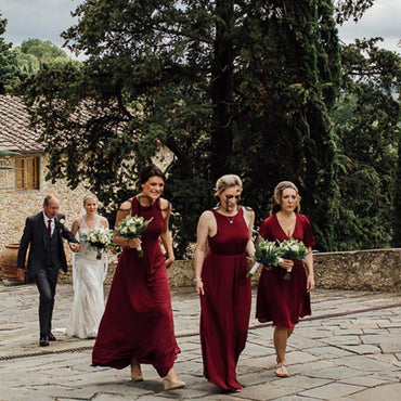 Mismatched Burgundy Summer Beach Hot Bridesmaid Dresses WG816