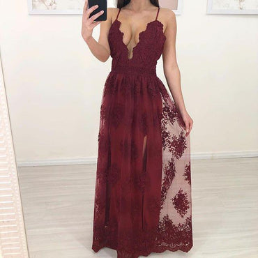 Mismatched  Burgundy Modest Cheap Unique Bridesmaid Dresses, Popular Party Prom Dresses , PD0896