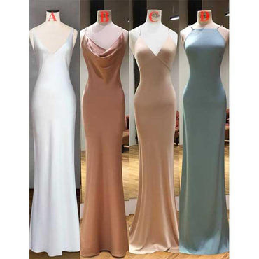 Mismatched  Sexy Spaghetti Straps Simple Cheap Long Modest Prom Dresses, PD0830