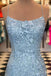 Spaghetti Strap Sky Blue Mermaid Long Prom Dresses, Backless Pageant Dress, PD1271