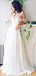 Off Shoulder Lace Sleeves Boho Cheap Beach Wedding Dresses, WD313