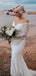 Off Shoulder Long Sleeve Lace Cutted Neckline Mermaid Wedding Dresses WD364