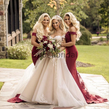 Off the Shoulder Mermaid Modest Bridesmaid Dresses WG785