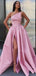 A-line Cheap Unique Deisgn Satin Simple Elegant Modest Long Prom Dresses PD1713