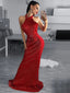 Sexy Dark Red Halter Open Back Mermaid Sequin Long Prom Dress, PD3509