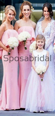 Pink Mermaid Unique Popular Long Bridesmaid Dresses WG889
