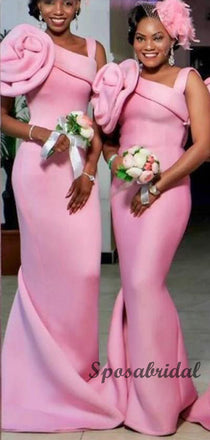 Pink Unique Design Mermaid Bridesmaid Dresses WG920