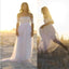 Bateau Short Sleeve White  Wedding Dress Latest Simple Lace Summer Beach Bridal Gowns , PD0224