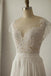 2019 Simple Long A-Line V-back Lace Wedding Dresses, Chiffon Wedding Party Dresses, WD0013 - SposaBridal
