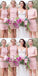 Round Neck Sleeveless Pink Simple Newest Most Popular Cheap Affordable Short Bridesmaid Dresses, PD0541
