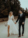 Sexy A-line Long Sleeves Lace Vintage Side-slit Long Wedding Dresses, WD0537