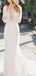 Sexy Deep V-Neck Lace Long-sleeve Top Mermaid Long Wedding Dresses, WD0038