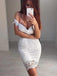 Sexy White Off-shoulder Lace Mermaid Short Homecoming Dresses, BD0442
