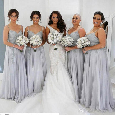 Sexy Colorful Pretty Fashion Spaghetti Straps Long Bridesmaid Dresses WG310