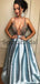 Sleeveless Satin Formal A-line Modest High Quality Prom Dresses, Prom Dress PD1908