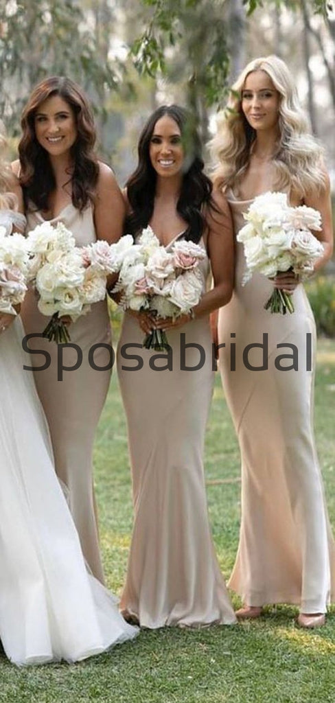 Spaghetti Straps Long Most Popular Beach Bridesmaid Dresses WG835