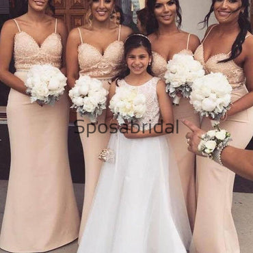Spaghetti Straps Mermaid Long Elegant Bridesmaid Dresses WG836
