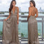Spaghetti Straps Long Deep V neck Sequin Sparkly Shining Moest Long Prom Dresses, PD1318