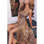 Sparkly Sequin Side Slit Shinning  Long Modest Simple A line Prom Dresses, Evening Dress, PD1300