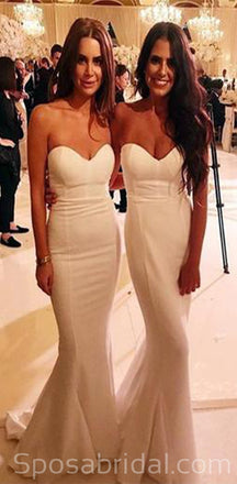 Strapless Sweetheart Corset Simple Inexpensive Modest Mermaid Bridesmaid Dresses, WG541