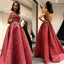 Stunning-Red Pleated Stylish Ball Gown, Elegant Formal High Quality Prom Dresses, PD0491