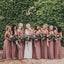 Sweetheart Long Chiffon Simple Soft Floor-Length Formal Bridesmaid Dresses, PD0496