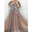 Unique  A-Line  V-Neck Custom Pretty High Qulaity Long Prom Dresses, Formal Evening Dresses,PD1189