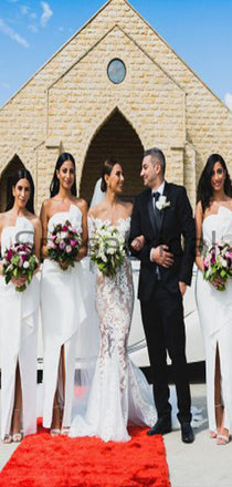 Unqiue Design White Formal Mermaid Elegant Bridesmaid Dresses WG801