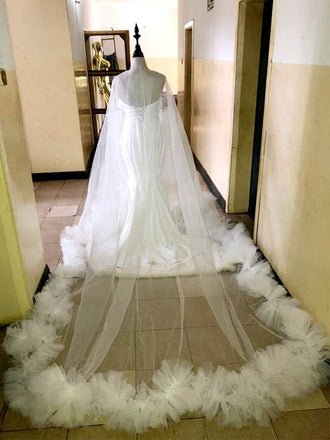 Mermaid Unique Dsign Elegant Ivory Beach Wedding Dresses WD0608