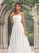 Sexy Bohemian Sleeveless Lace Top Open Back A-line Long Wedding Dress, WD3098