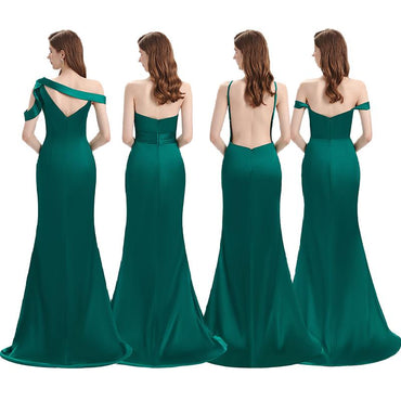 Mismatched Mermaid Emerald Green Sexy Elegant Mermaid Long Bridesmaid Dresses, WG641