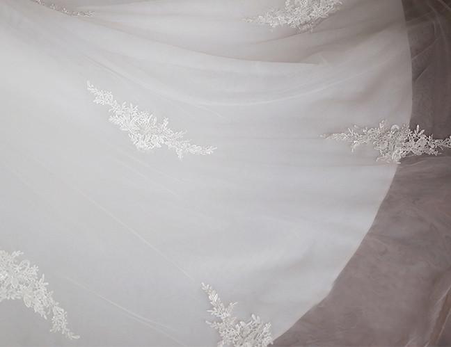 Off Shoulder Lace Applique Lace Up Back New Unique Design Wedding Dress , Bridals Dress, WD0260