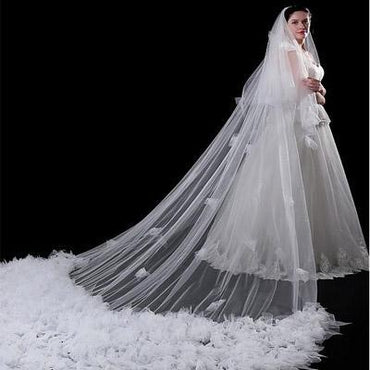 Graceful Tulle Long Wedding Veils For Wedding Party , WV0111