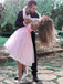 Long Sleeve Pink Lace Short Cheap Homecoming Dresses Online, CM585