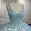 Elegant Tulle And Sequin Lace Spaghetti Straps Lace Up Back A-Line Long Prom Dresses,PD3681
