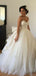 Luxury Sweetheart Lace Top Ruffle Back Long A-line Wedding Dress Gown, WD3059