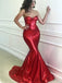 Shiny Sexy Red Strapless Tight Sweetheart Mermaid Long Prom Dress, PD3443
