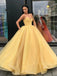 Sweetheart Yellow Long Modest Prom Gwon, Long A-line Fashion Prom dress, PD0874